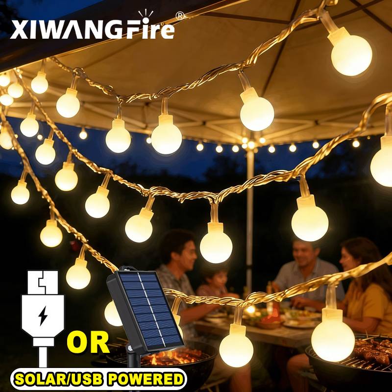 Garden Lighting Decor - Guirlandes lumineuses solaires/USB/batterie de 3 à
