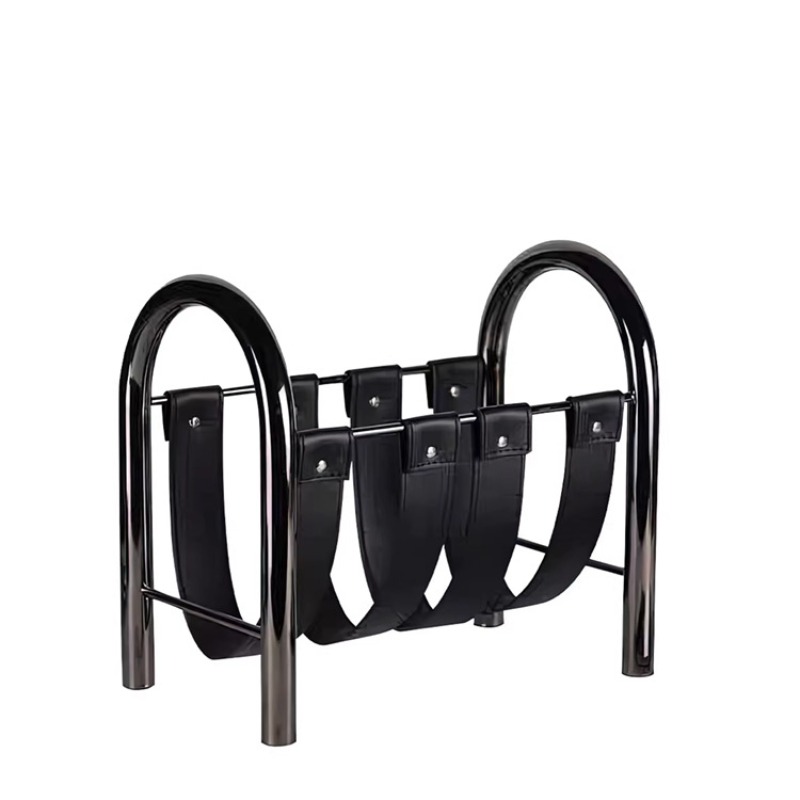 Lighting And Decor Magazine - Porte-revues en cuir et métal de