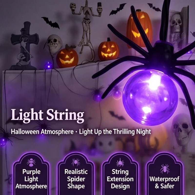 Garden Lighting Decor - Guirlandes lumineuses LED en forme d'araignée
