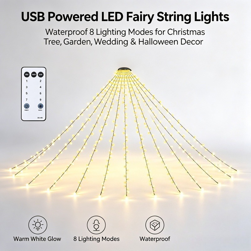 Garden Lighting Decor - Guirlandes lumineuses LED USB, lumières de
