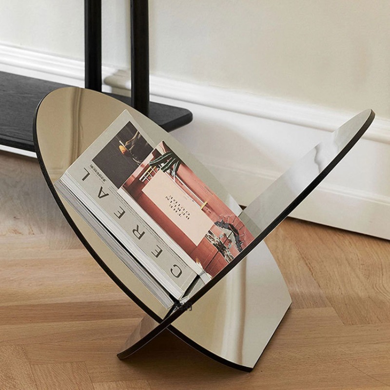 Lighting And Decor Magazine - Étagère à livres en acier inoxydable