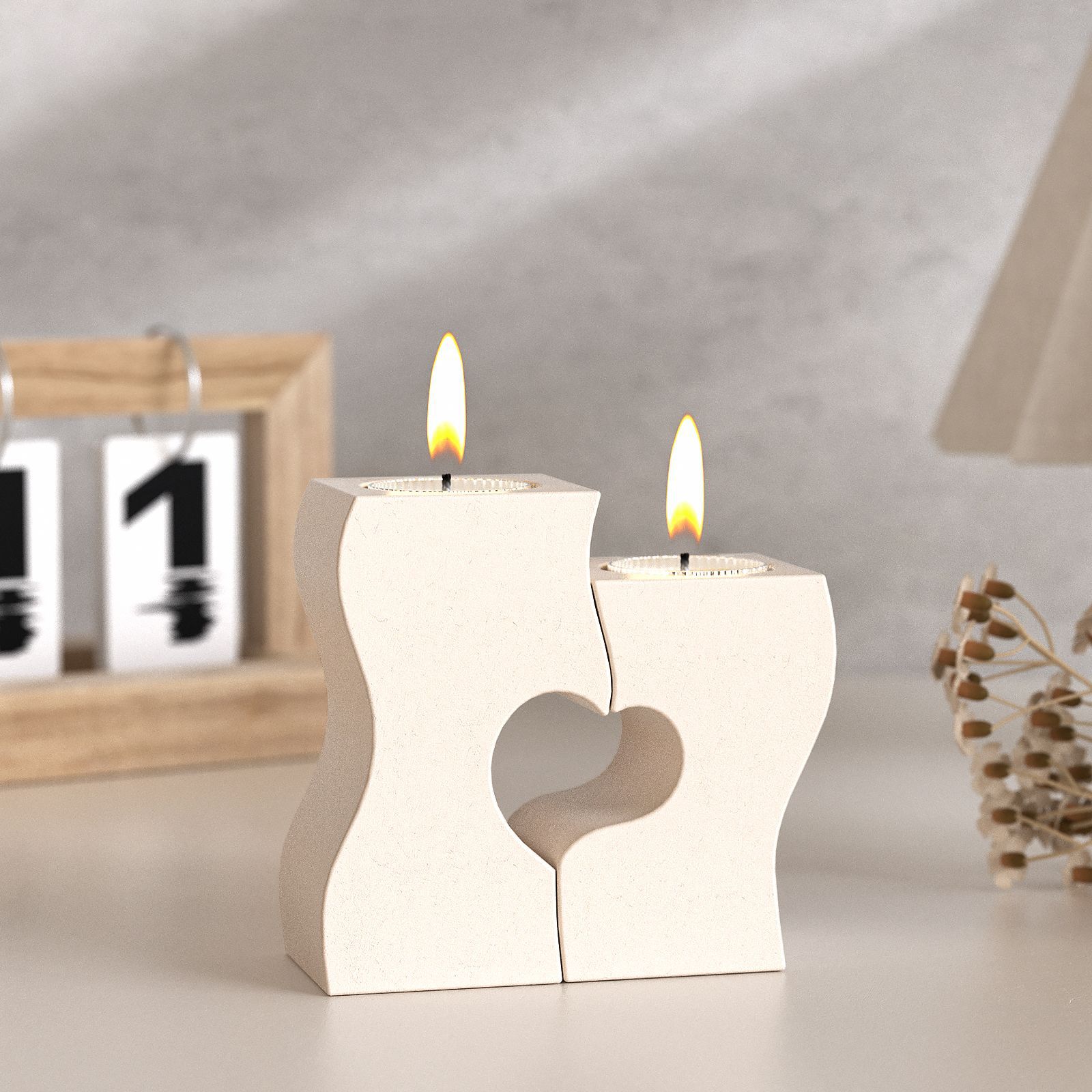 Candle Holder Set - S coeur chandelier Silicone moules bricolage