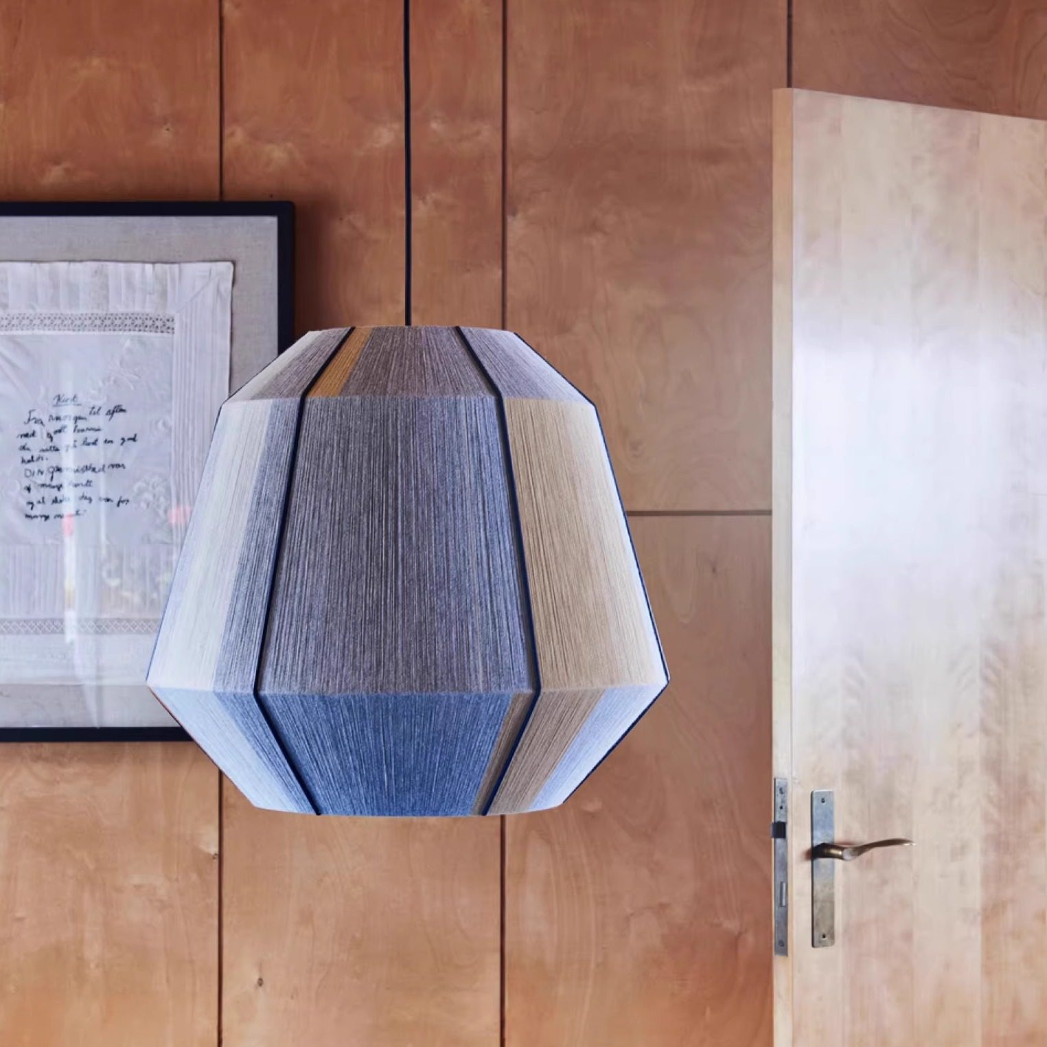 Geometric Lamp Shade - Lampe suspendue en rotin, style bohème,