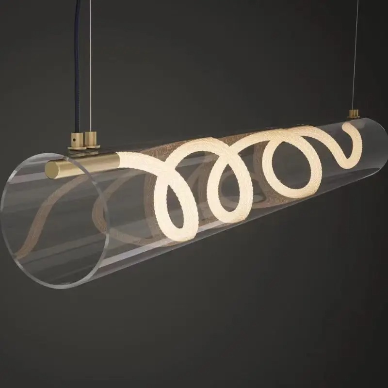 Decor Lighting Fixtures - Lustre nordique à tube long, design
