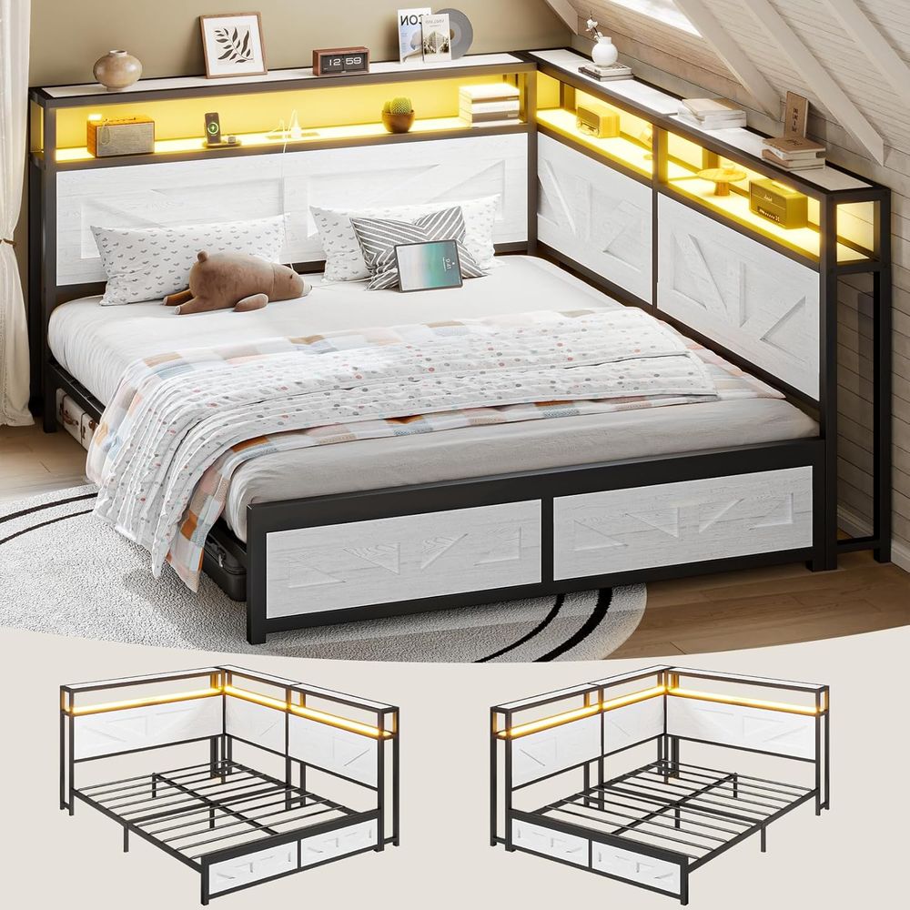 Furniture Lighting & Decor Magazine - Lit Queen Size CIKUNASI avec rangement