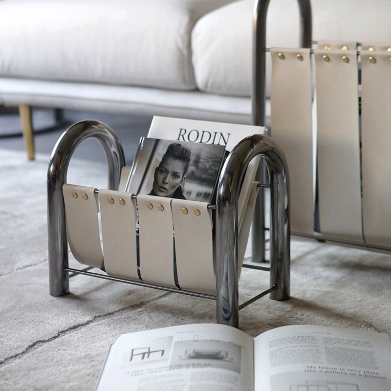 Porte-revues en cuir et métal  - Lighting And Decor Magazine avis et prix