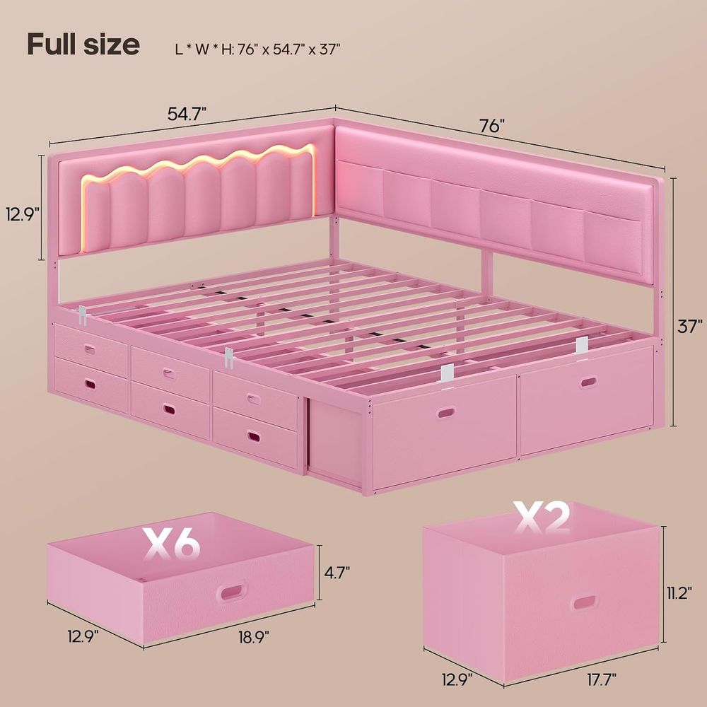 Lit complet ADORNEVE avec 8 ra - Furniture Lighting & Decor Magazine avis et prix