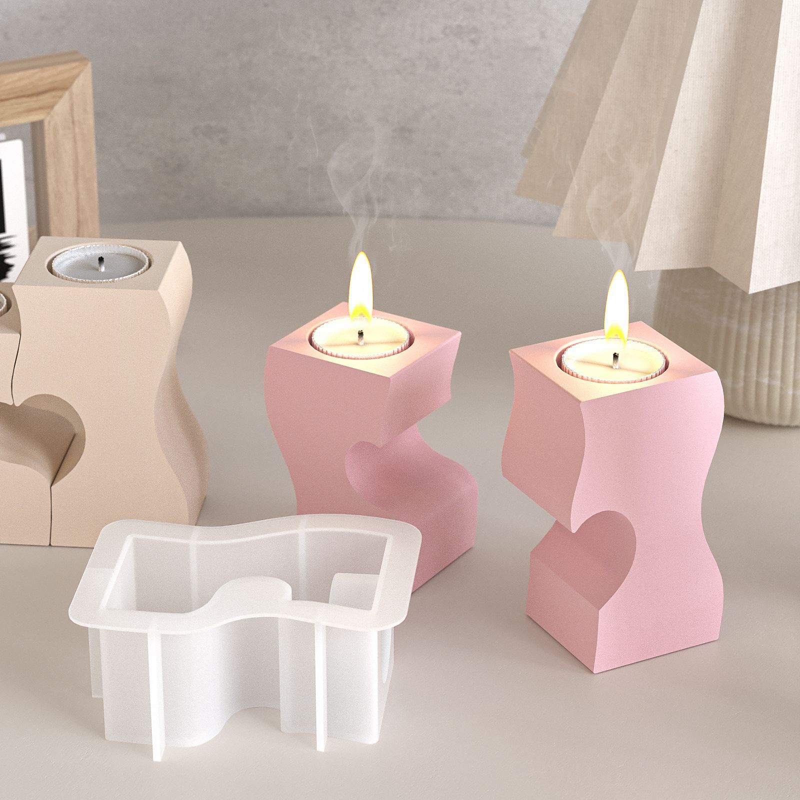S coeur chandelier Silicone mo - Candle Holder Set avis et prix