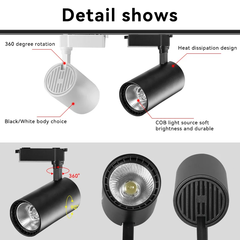 Spot LED sur rail 110V 220V ul - Decor Lighting Fixtures avis et prix