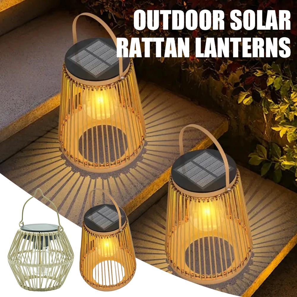 Lanterne solaire en rotin étan - Garden Lighting Decor avis et prix