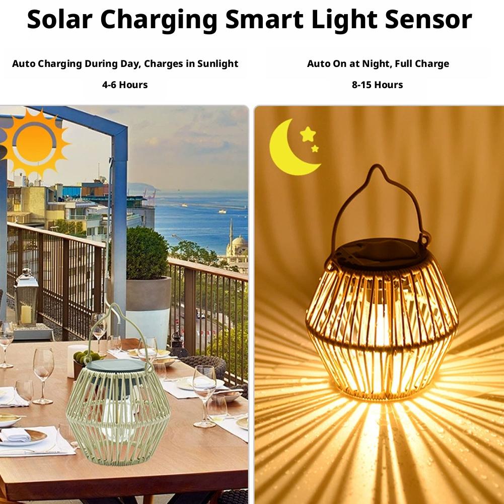 Lanterne solaire en rotin étan - Garden Lighting Decor avis et prix